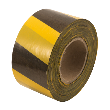 Лента оградительная желто-черная, 50 мм 200 м